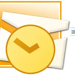 Outlook-Symbol mit Kalender und Uhr. Zeigt an, wie man abgesagte Termine anzeigen kann.