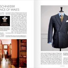 Ein dunkelblauer Nadelstreifenanzug von Anderson & Sheppard, wie ihn Bernhard Roetzel für den Prince of Wales entwarf.