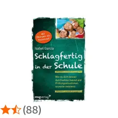 Buchcover "Schlagfertig in der Schule" von Isabel García. Hilft Jugendlichen bei Benimmregeln und Prüfungsangst. Mit Übungen zum Download.