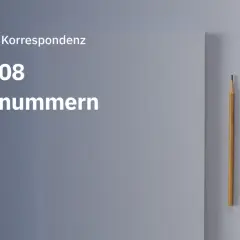Geschäftliche Korrespondenz: DIN-5008 Telefonnummern. Ein Bleistift liegt neben einem Blatt Papier.