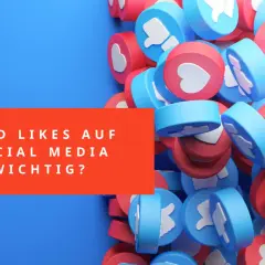 Ein Berg aus roten und blauen Social-Media-Likes und Herzen. Sind Likes auf Social Media wichtig?