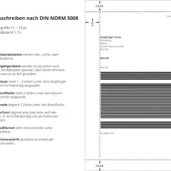 Layout eines Bewerbungsschreibens nach DIN-Norm 5008: position adressfeld brief a4, Empfängerdaten, Datum, Betreff, Anrede, Fließtext, Grußformel.