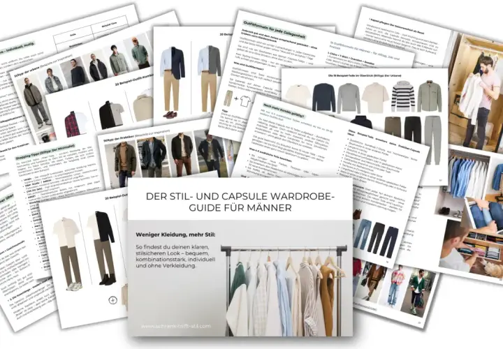 Der Stil- und Capsule Wardrobe Guide für Männer zeigt Outfit-Ideen und Tipps für eine minimalistische Garderobe.