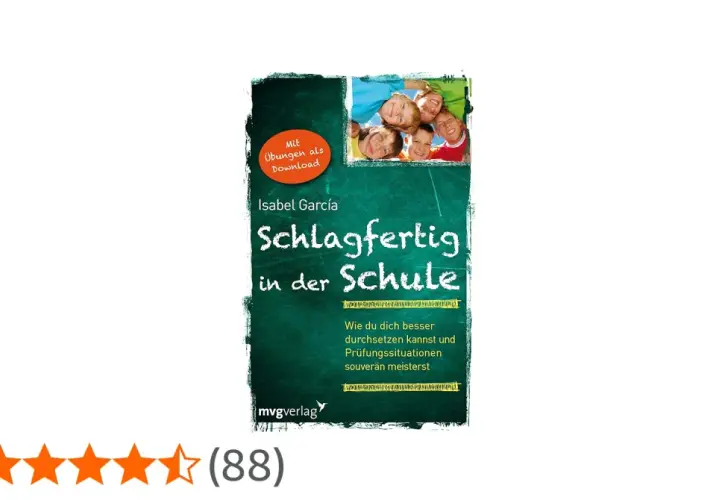 Buchcover "Schlagfertig in der Schule" von Isabel García. Hilft Jugendlichen bei Benimmregeln und Prüfungsangst. Mit Übungen zum Download.