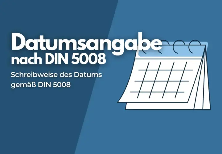 Datumangabe nach DIN 5008: Schreibweise des Datums gemäß DIN 5008. Kalenderblatt-Grafik.
