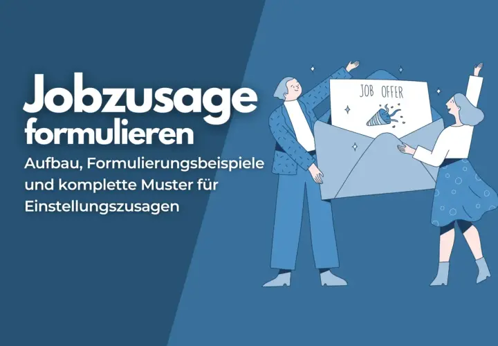 Zwei Personen halten einen großen Umschlag mit "JOB OFFER". Hier finden Sie Tipps zur angebot annehmen formulierung email.