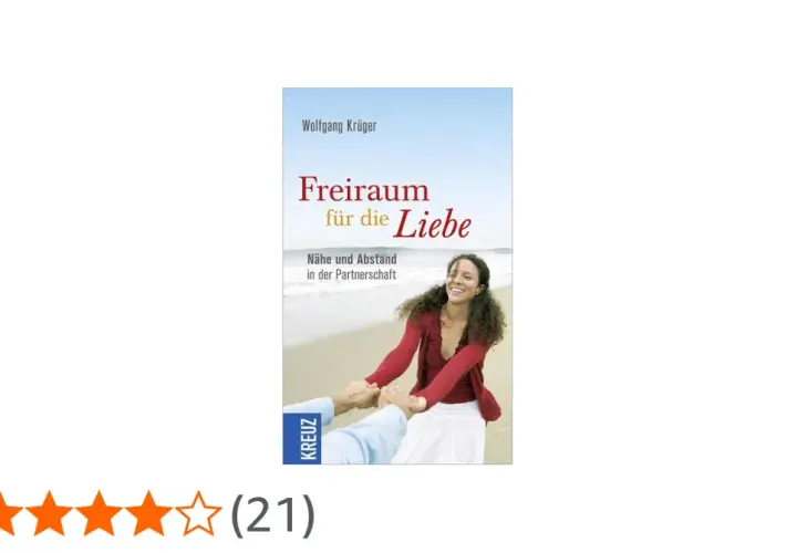 Buchcover "Freiraum für die Liebe" von Wolfgang Krüger. Ein Paar hält sich an den Händen, die Frau lacht. Thema: Nähe und Abstand in der Partnerschaft.