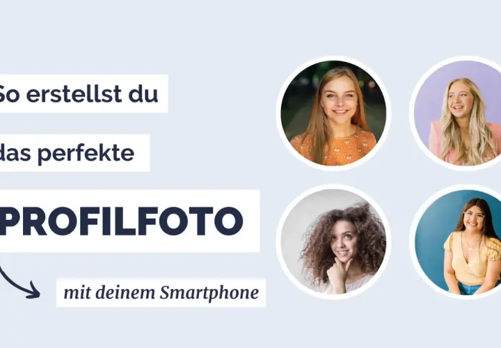 So erstellst du das perfekte Profilfoto mit deinem Smartphone. Vier lächelnde Frauen in Porträts.