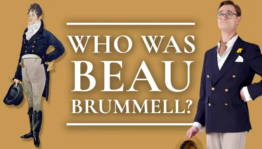 Ein Gemälde und ein Mann im Anzug stellen die Frage: Wer war Beau Brummell?