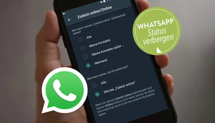WhatsApp-Einstellungen: Wähle, wer deinen "Zuletzt online"-Status sehen kann. Du kannst deinen Status verbergen.