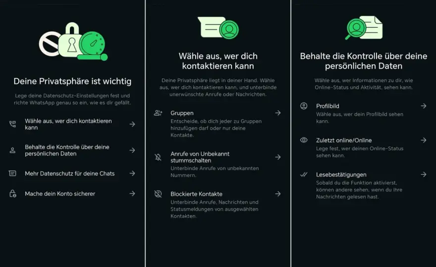 WhatsApp Status-Einstellungen - So schützt du deine Privatsphäre