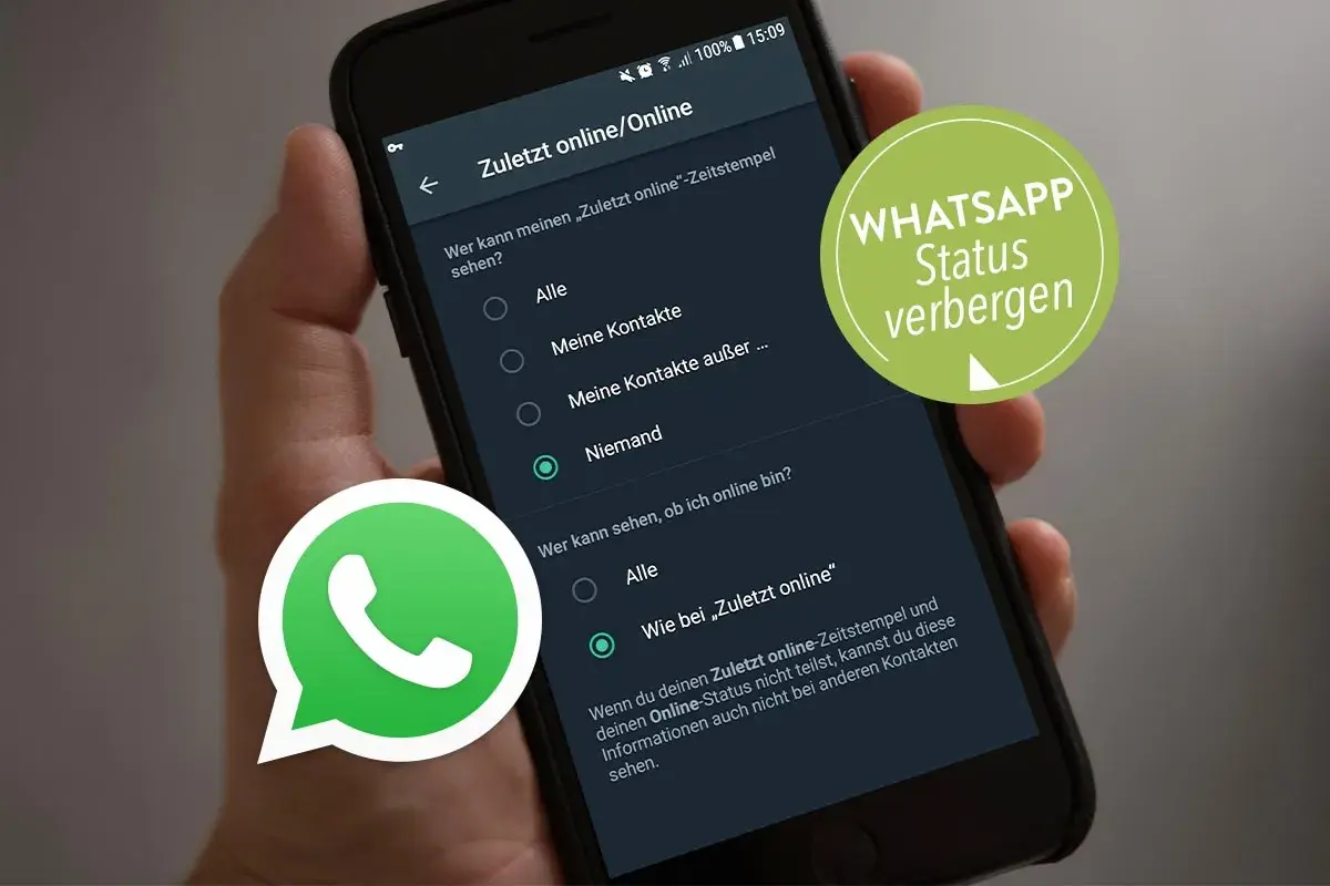 WhatsApp-Einstellungen: Wähle, wer deinen "Zuletzt online"-Status sehen kann. Du kannst deinen Status verbergen.