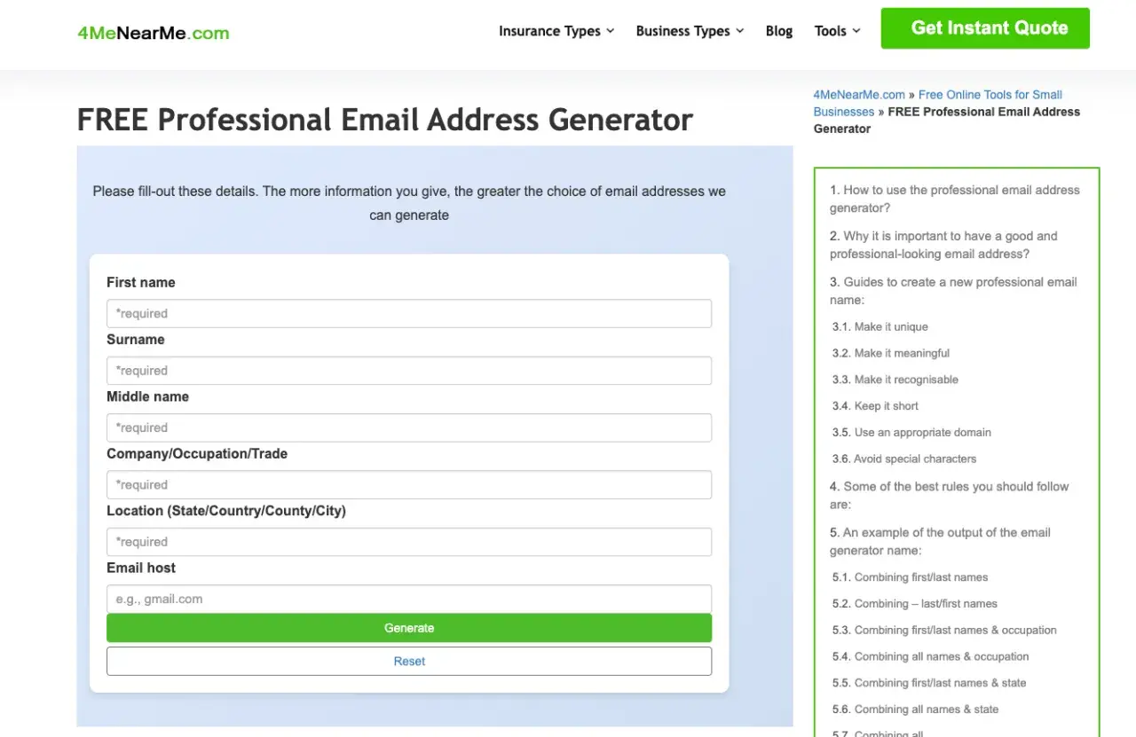 Formular zur Erstellung professioneller E-Mail-Adressen. Hier können Sie Ihre Daten eingeben, um den **e-mail schriftverkehr** zu optimieren.