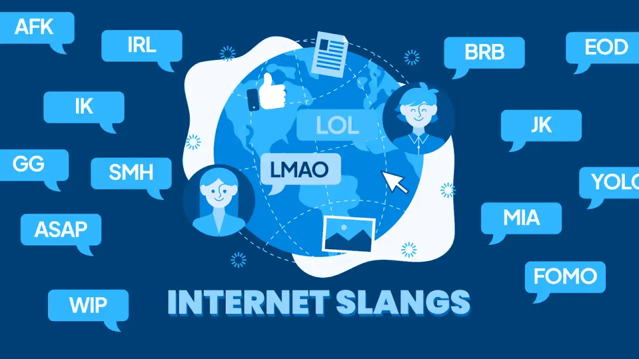 Internet-Slangs wie LOL, LMAO und FOMO sind &uuml;berall. Was bedeutet OMG? Das Bild zeigt eine Weltkarte mit vielen Abk&uuml;rzungen.