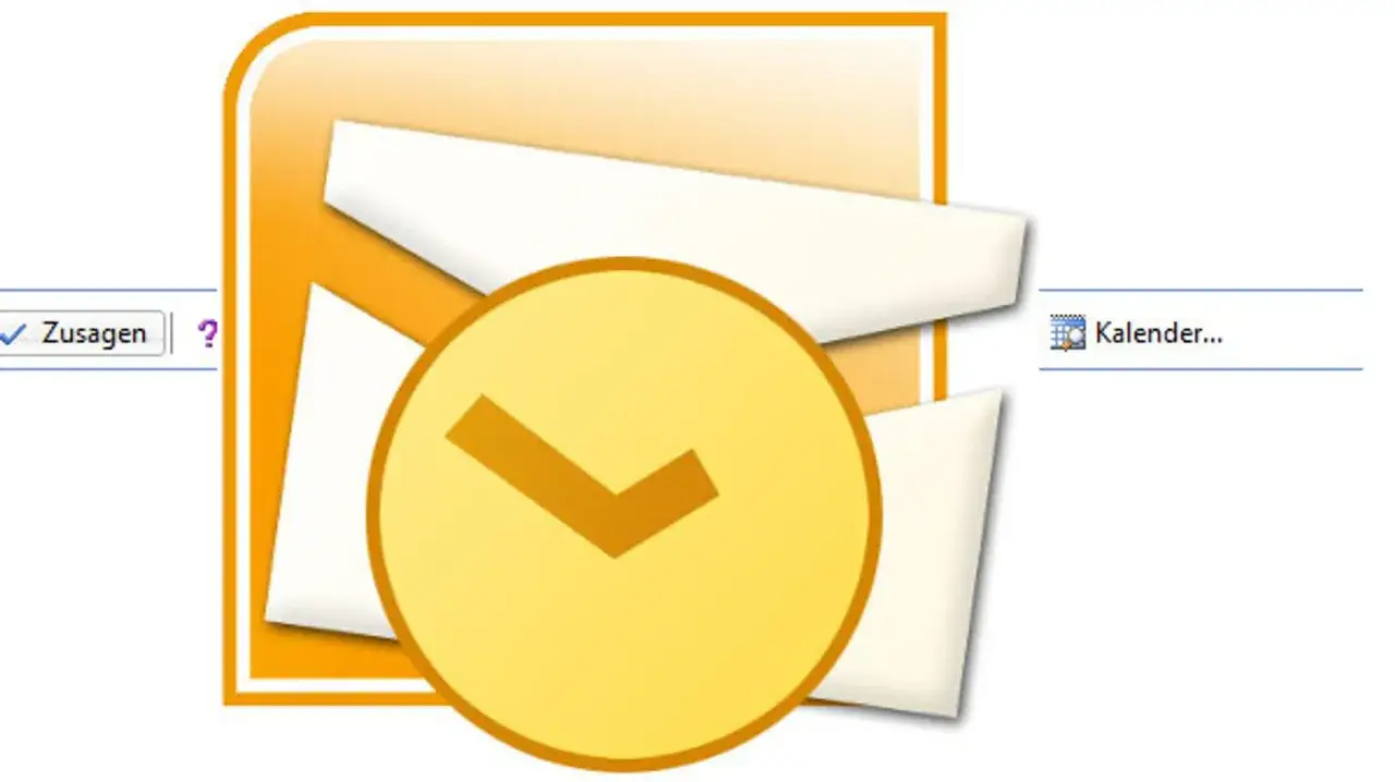 Outlook-Symbol mit Kalender und Uhr. Hier k&ouml;nnen Sie abgesagte Termine anzeigen.